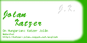 jolan katzer business card