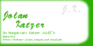 jolan katzer business card